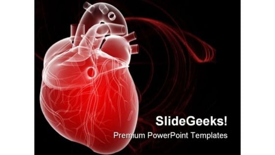 Human Heart Medical PowerPoint Template 0610