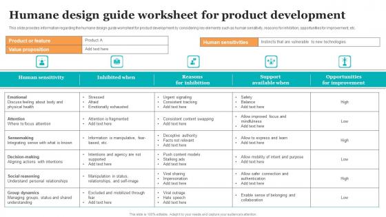 Humane Design Guide Worksheet For Product Guide For Ethical Technology Guidelines Pdf
