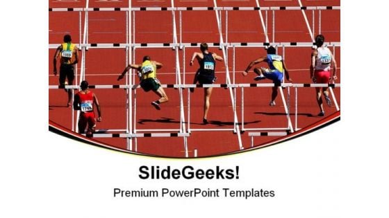 Hurdles Sports Competition PowerPoint Templates And PowerPoint Backgrounds 0611