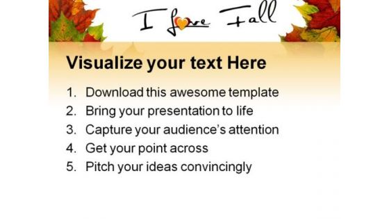 I Love Fall Nature PowerPoint Backgrounds And Templates 0111