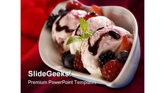 Ice Cream Food PowerPoint Template 0810