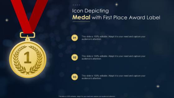 Icon Depicting Medal With First Place Award Label