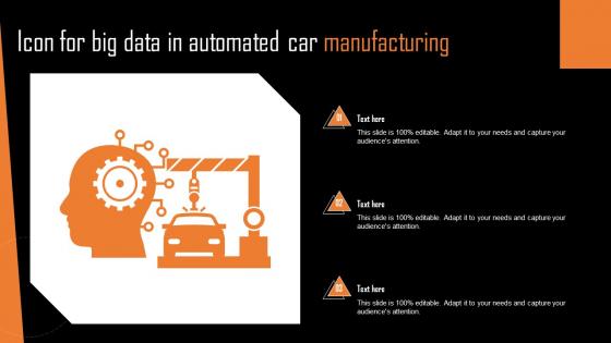 Icon For Big Data In Automated Car Manufacturing Mockup Pdf