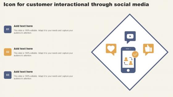 Icon For Customer Interactional Through Social Media Mockup Pdf