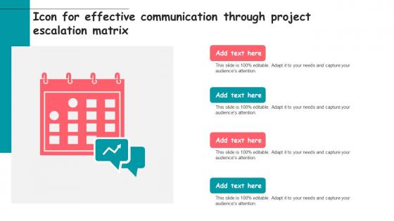 Icon For Effective Communication Through Project Escalation Matrix Sample pdf