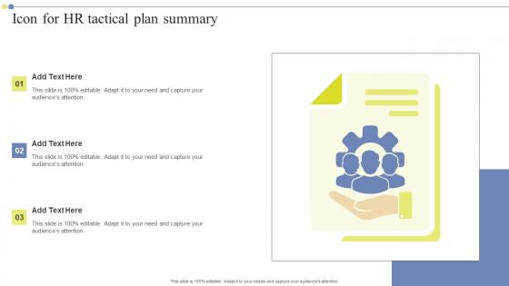 Icon For Hr Tactical Plan Summary Introduction Pdf