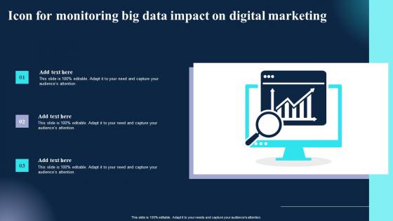 Icon For Monitoring Big Data Impact On Digital Marketing Brochure Pdf