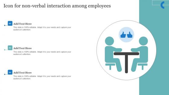 Icon For Non Verbal Interaction Among Employees Infographics Pdf