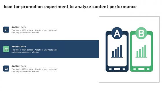 Icon For Promotion Experiment To Analyze Content Performance Graphics Pdf