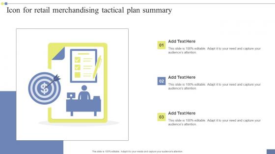 Icon For Retail Merchandising Tactical Plan Summary Professional Pdf
