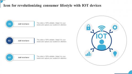 Icon For Revolutionizing Consumer Lifestyle With IOT Devices Ppt Professional Example File Pdf