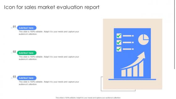 Icon For Sales Market Evaluation Report Mockup Pdf