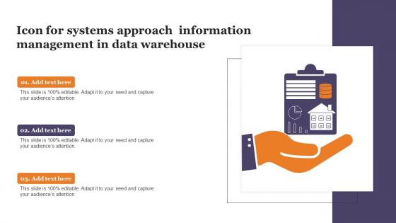 Icon For Systems Approach Information Management In Data Warehouse Diagrams Pdf