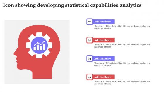 Icon Showing Developing Statistical Capabilities Analytics Ppt Model Show PDF