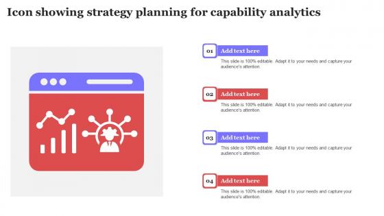 Icon Showing Strategy Planning For Capability Analytics Ppt Infographics Aids PDF