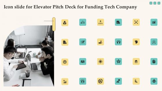 Icon Slide For Elevator Pitch Deck For Funding Tech Company Mockup Pdf