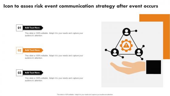 Icon To Asses Risk Event Communication Strategy After Event Occurs Ideas Pdf