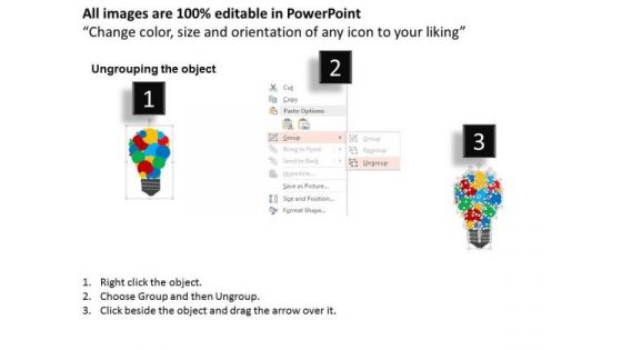 Icons Bulb Graphics For New Ideas PowerPoint Template
