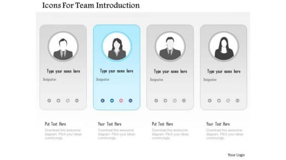 Icons For Team Introduction PowerPoint Template