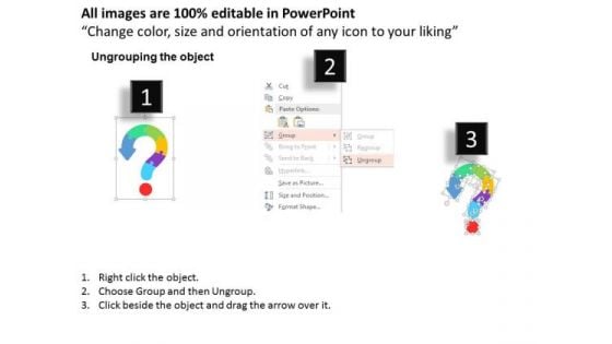 Icons On Question Mark For Strategy And Business PowerPoint Templates