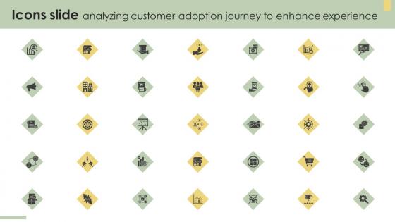 Icons Slide Analyzing Customer Adoption Journey To Enhance Experience Template Pdf