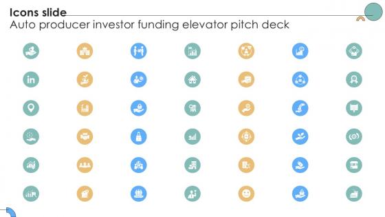 Icons Slide Auto Producer Investor Funding Elevator Pitch Deck Ppt Presentation