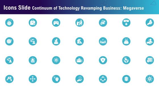 Icons Slide Continuum Of Technology Revamping Business Megaverse AI SS V