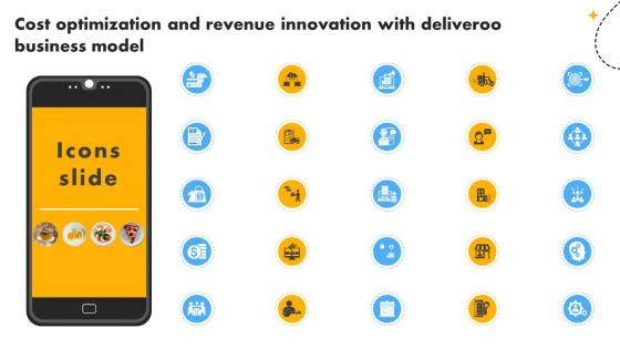 Icons Slide Cost Optimization And Revenue Innovation With Deliveroo Business Model BMC SS V