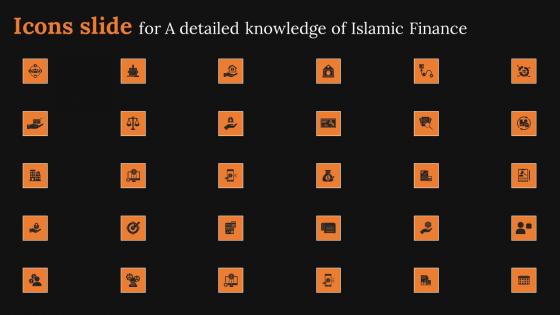 Icons Slide For A Detailed Knowledge Of Islamic Finance Infographics Pdf