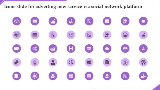 Icons Slide For Adverting New Sarvice Via Social Network Platform Summary Pdf