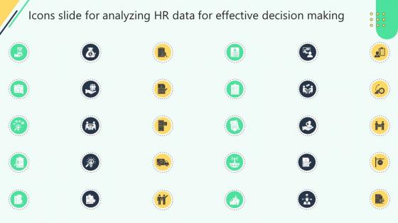 Icons Slide For Analyzing Hr Data For Effective Decision Making