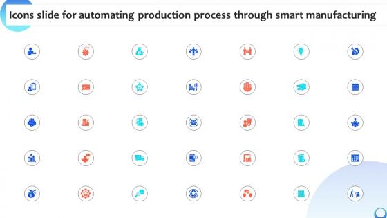 Icons Slide For Automating Production Process Through Smart Manufacturing Strategy SS V