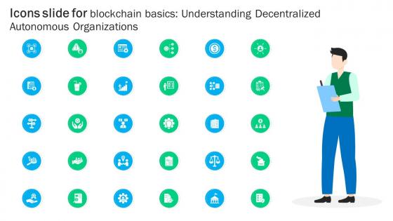 Icons Slide For Blockchain Basics Understanding Decentralized Autonomous Ppt Slides BCT SS V