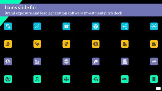 Icons Slide For Brand Exposure And Lead Generation Software Investment Pitch Deck Information Pdf