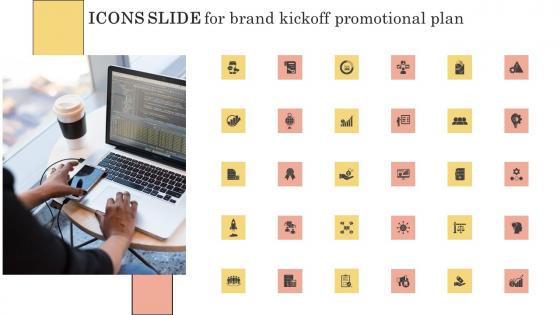 Icons Slide For Brand Kickoff Promotional Plan Background Pdf