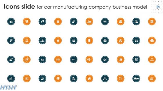 Icons Slide For Car Manufacturing Company Business Model BMC SS V