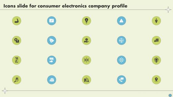Icons Slide For Consumer Electronics Company Profile CP SS V