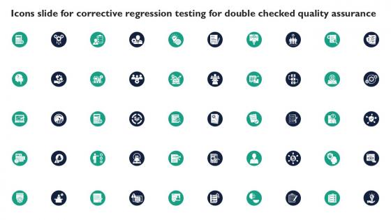 Icons Slide For Corrective Regression Testing For Checked Quality Assurance Ppt Example