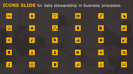 Icons Slide For Data Stewardship In Business Processes Download Pdf