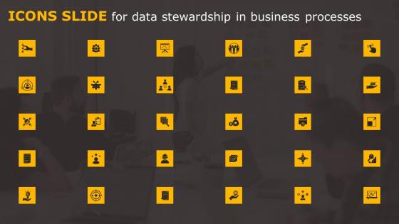 Icons Slide For Data Stewardship In Business Processes Download Pdf