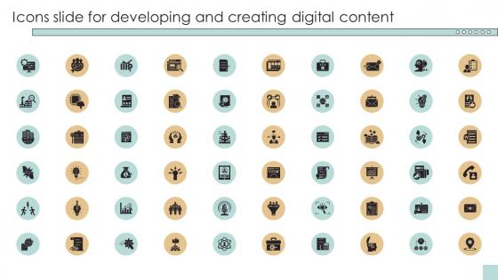 Icons Slide For Developing And Creating Digital Content Strategy SS V