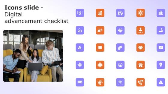 Icons Slide For Digital Advancement Checklist Pictures Pdf