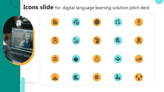 Icons Slide For Digital Language Learning Solution Pitch Deck