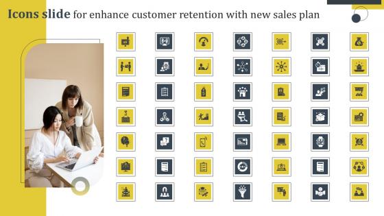 Icons Slide For Enhance Customer Retention With New Sales Plan Themes Pdf