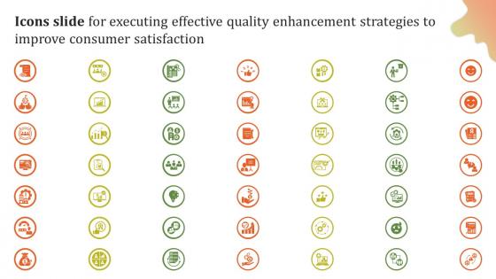 Icons Slide For Executing Effective Quality Enhancement Strategies To Improve Microsoft Pdf