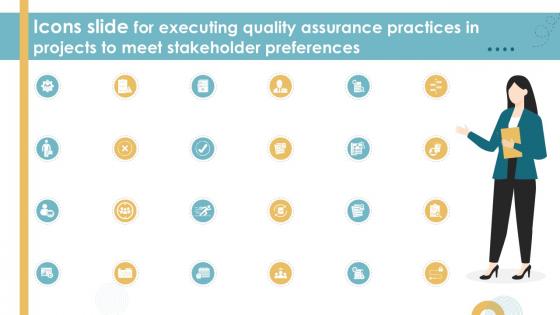 Icons Slide For Executing Quality Assurance Practices Ppt Presentation PM SS V
