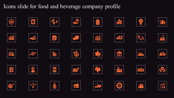 Icons Slide For Food And Beverage Company Profile Topics Pdf