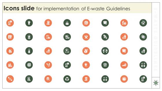 Icons Slide For Implementation Of E Waste Guidelines