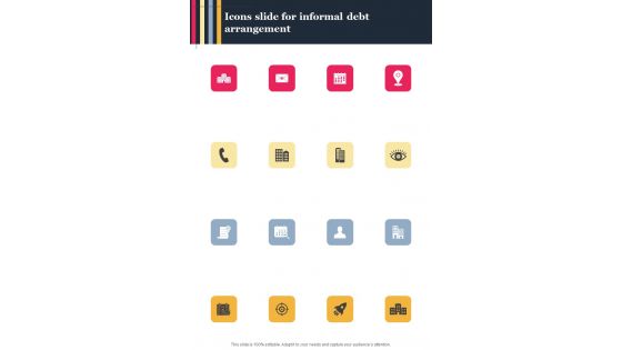 Icons Slide For Informal Debt Arrangement One Pager Sample Example Document Icons Slide For Informal Debt Arrangement One Pager Sample Example Document