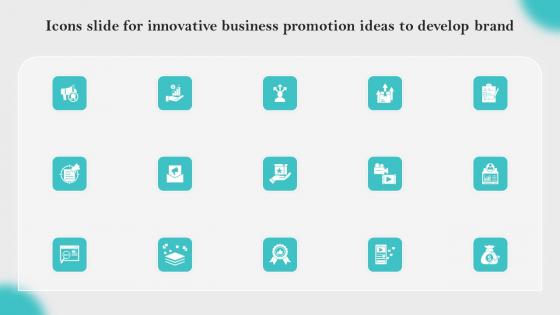 Icons Slide For Innovative Business Promotion Ideas To Develop Brand Guidelines Pdf